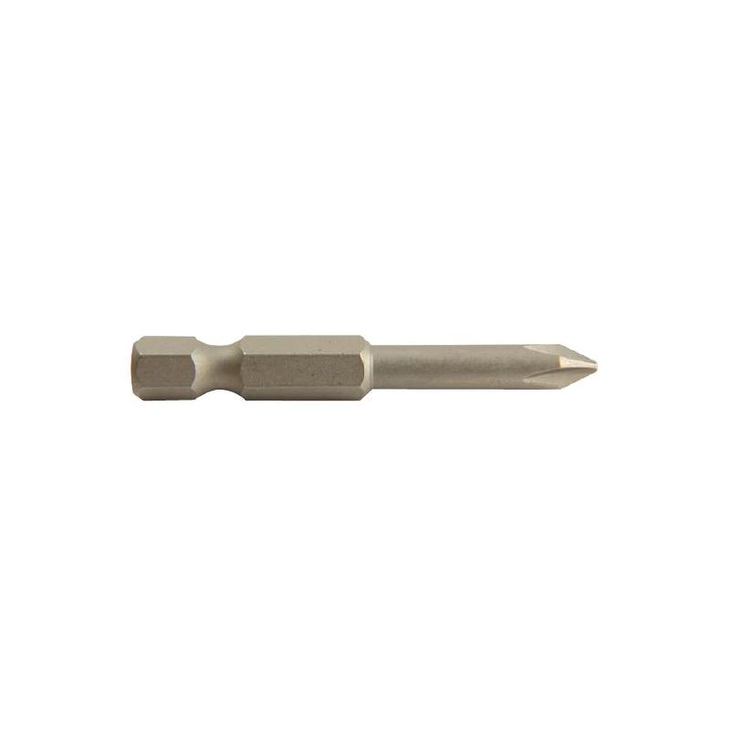 Pointed Head Bit Screw driver bit, Phillips head, point size 1, 50mm, 1/4 shank, each