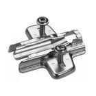 Cross mounting plate with oblong hole height adjustment, nickel plated, with expanding sockets (for drilling ¯ 5 x 12 mm), distance 3.0 mm