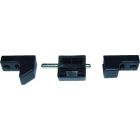 BMB double door auto catch, black plastic, three-piece set