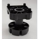 Plinth Leg 100mm (suits bathroom vanities), 85-125mm adjustment, leg and knock-in plate (black), box of 100 legs