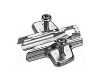 Cross mounting plate with oblong hole height adjustment, nickel plated, with expanding sockets, distance 1.5 mm