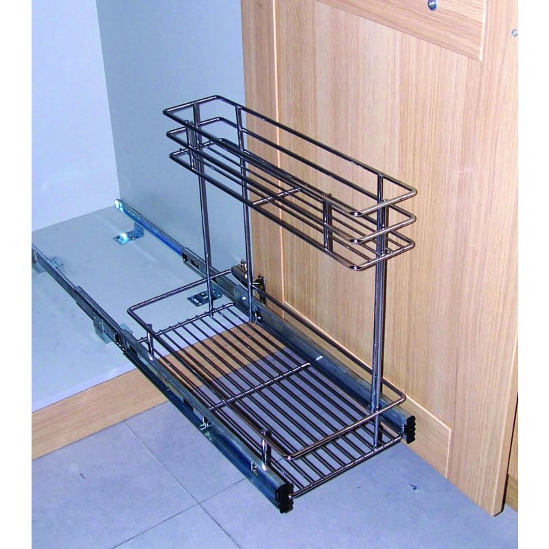 Pull Out Ladle Rack Tradecraft pull-out rack (bottom-mounted), chrome suits 400mm width, ea.