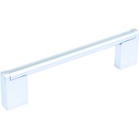 Handle "Fuso", Bar with rectangular ends, brushed stainless steel