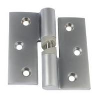 Metlam toilet partition hinge, gravity, hold closed, incl. screws, left hand, satin chrome-plated, pair