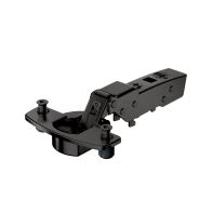 Sensys 110∞ hinge with integrated silent system, in obsidian black, half overlay, TH-drilling pattern 52 x 5.5 mm, with expanding sockets