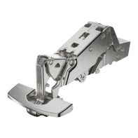 Sensys wide angle hinge, with zero protrusion, with integrated Silent System (Sensys 8657i), Nickel plated, overlay, Opening angle 165°, drilling pattern TB 45 x 9,5 mm, Fix fast assembly