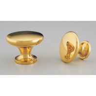 Brass Knob 25mm Button Polished Brass Gloss