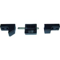 Double Door Auto Catch Bottom Mounting. ABS. Black (1 Set = 3 Pcs)