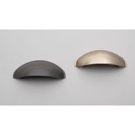 BILBAO Shell 64mm C to C 80mm O/A Oxidised Tin Matt