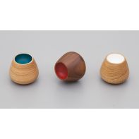 Flower Bud Walnut Lacquered 34mm knob with Dark Red Centre