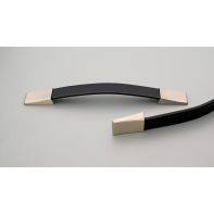 Black Leather and Zinc Handle 160mm C to C